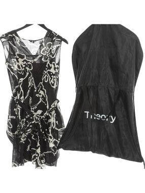 Theory Black & White Floral Cotton Sleeveless Dress Size 6